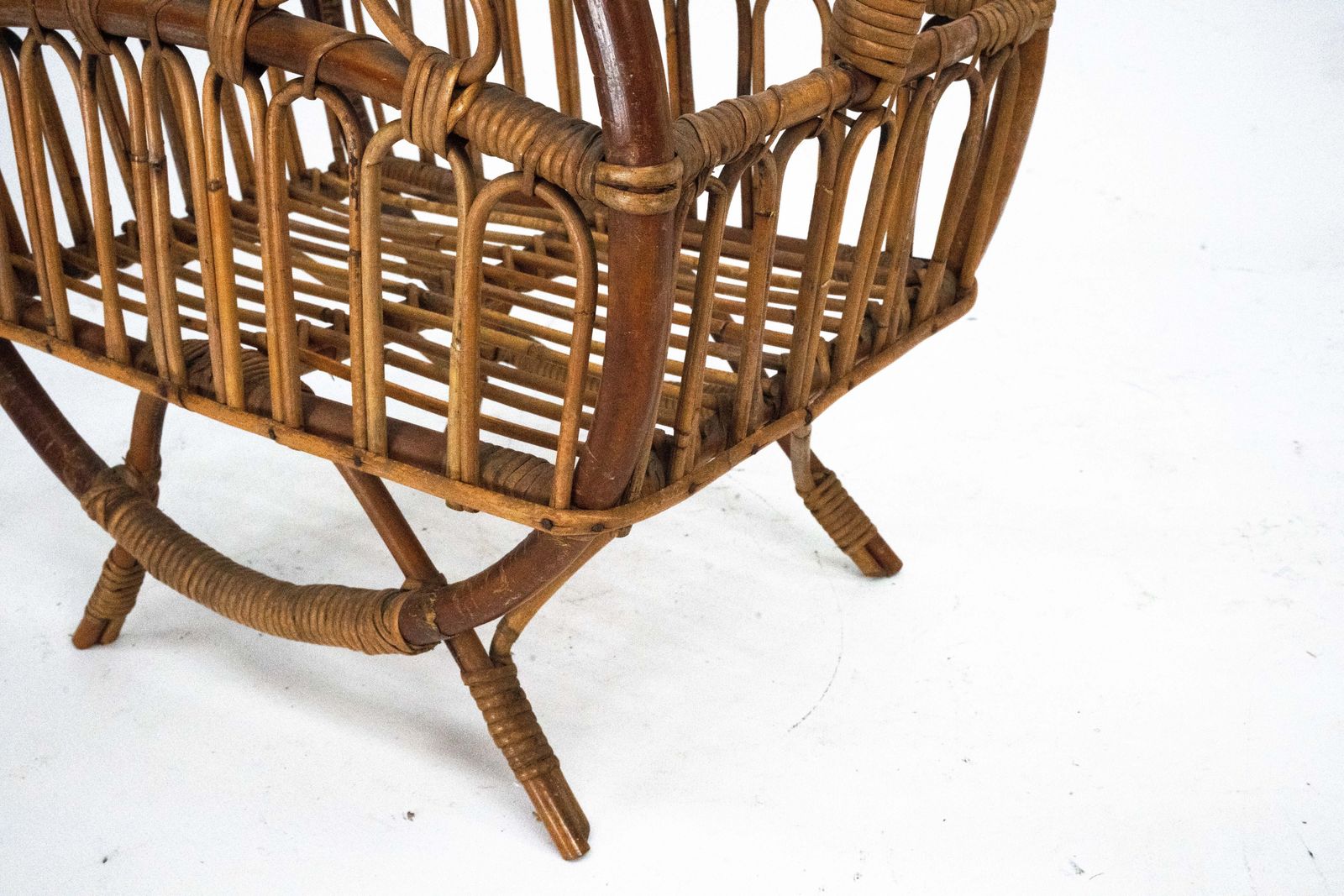 Home Decor Italian Bamboo & Rattan Magazine Rack, 1950s photo