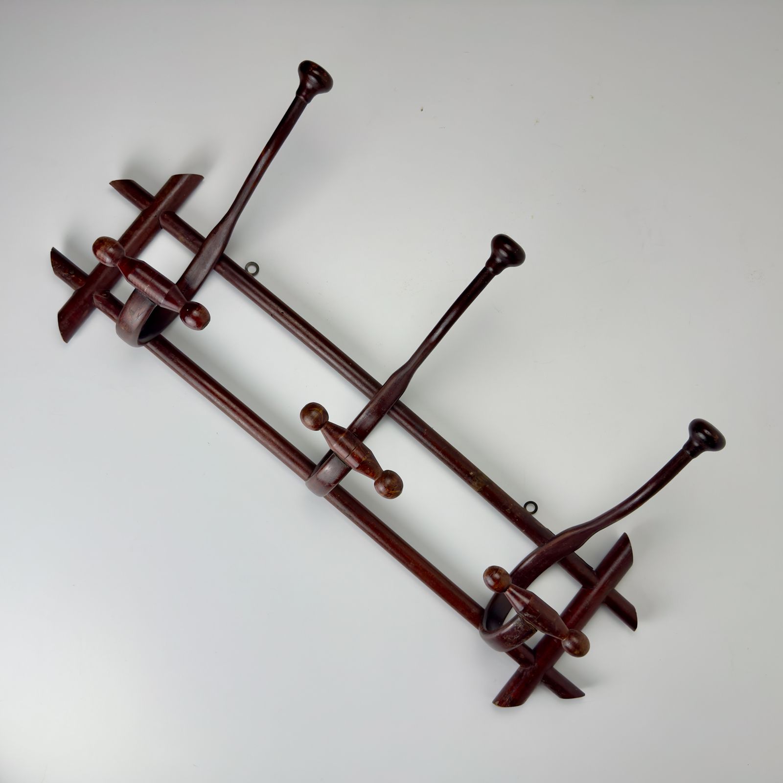 Antique Wooden Coat Rack, Italy 1930s photo Furniture