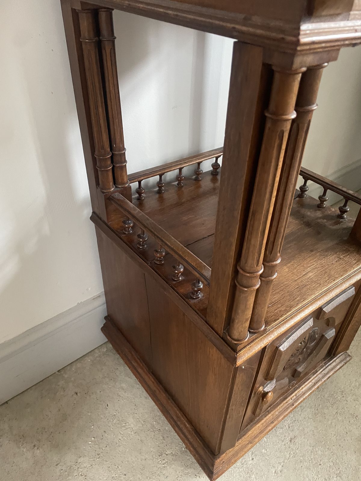 An Antique French Walnut Marble Topped Bedside Cabinet photo furniture