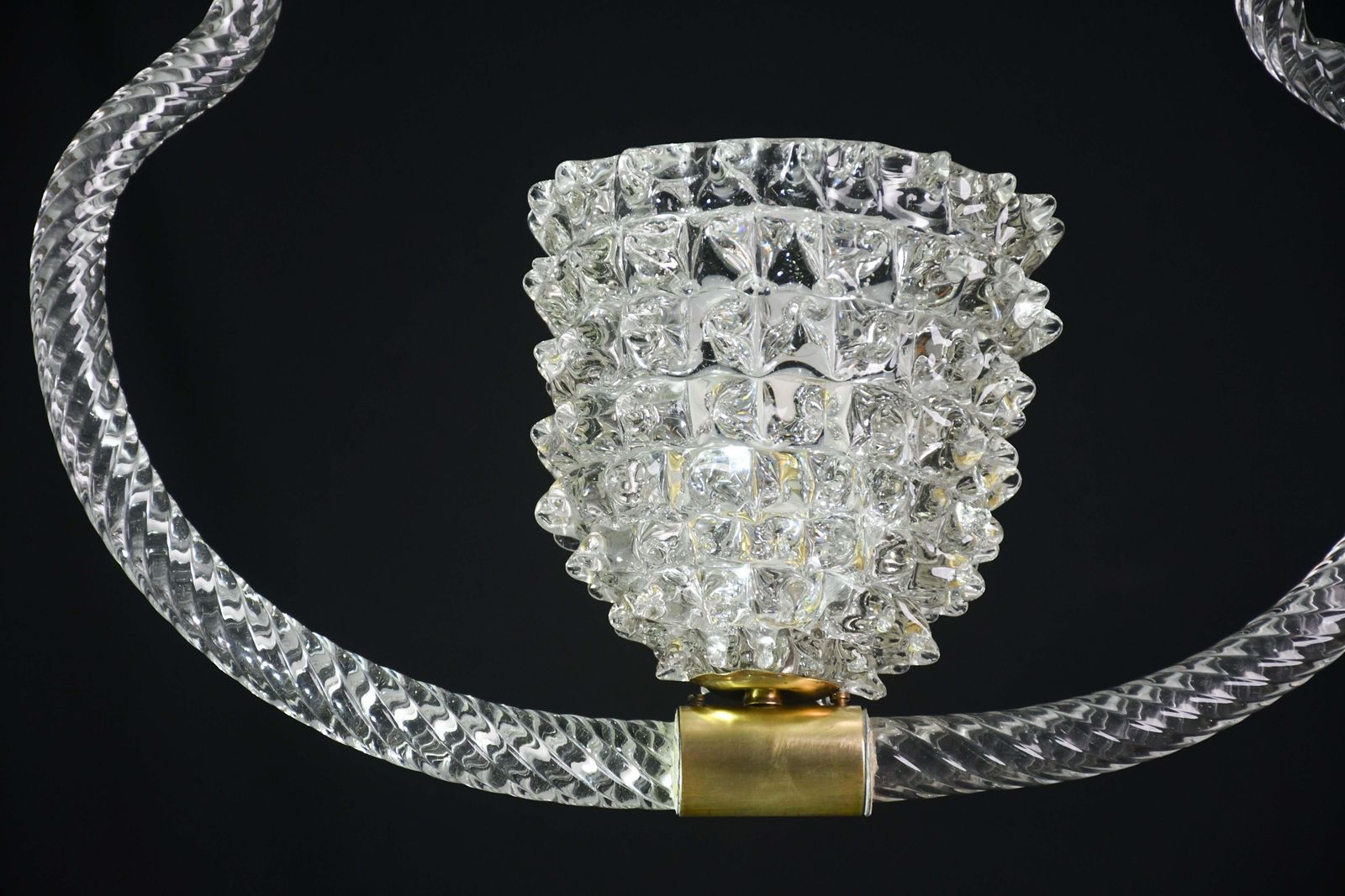Extraordinary Clear Rostrato Murano Glass Chandelier By Barovier & Toso, 1940s photo Lighting