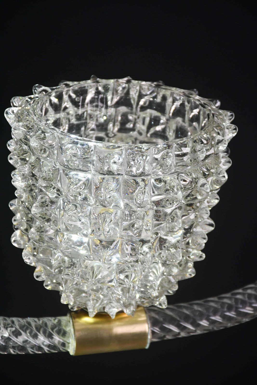 Extraordinary Clear Rostrato Murano Glass Chandelier By Barovier & Toso, 1940s photo vintage