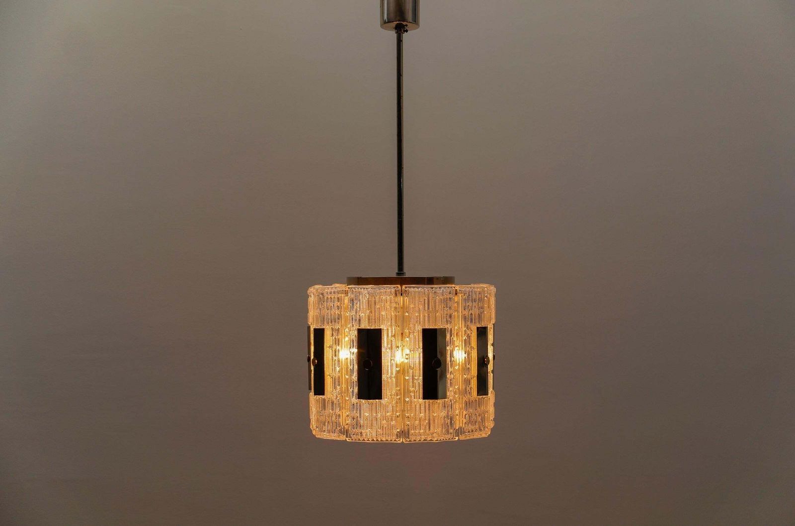 Crystal Glass Chandelier By Kaiser Leuchten, 1960s Germany photo for sale
