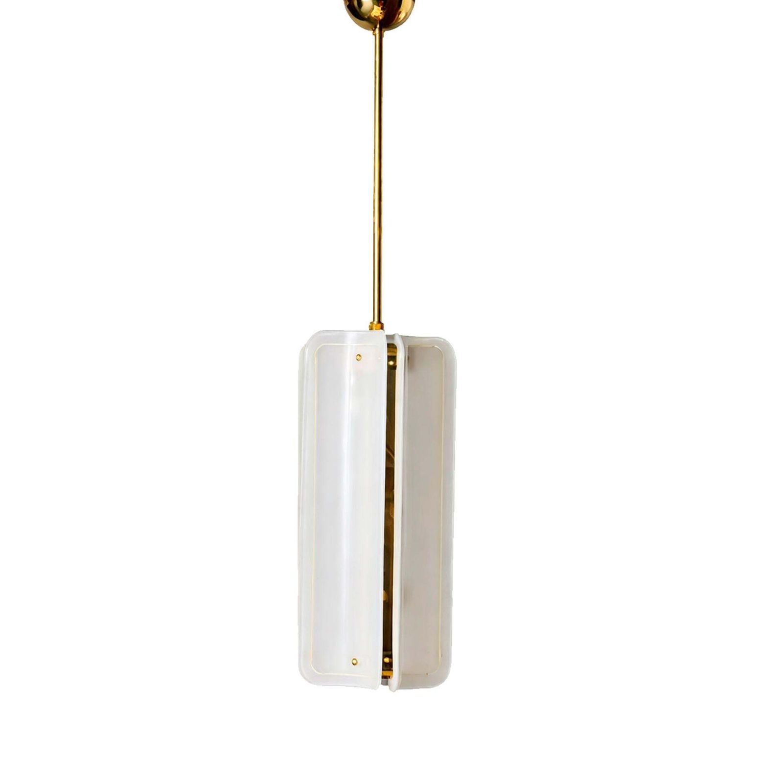 Mid Century Modern Style White Murano Glass And Brass Italian Pendant Lamp photo furniture