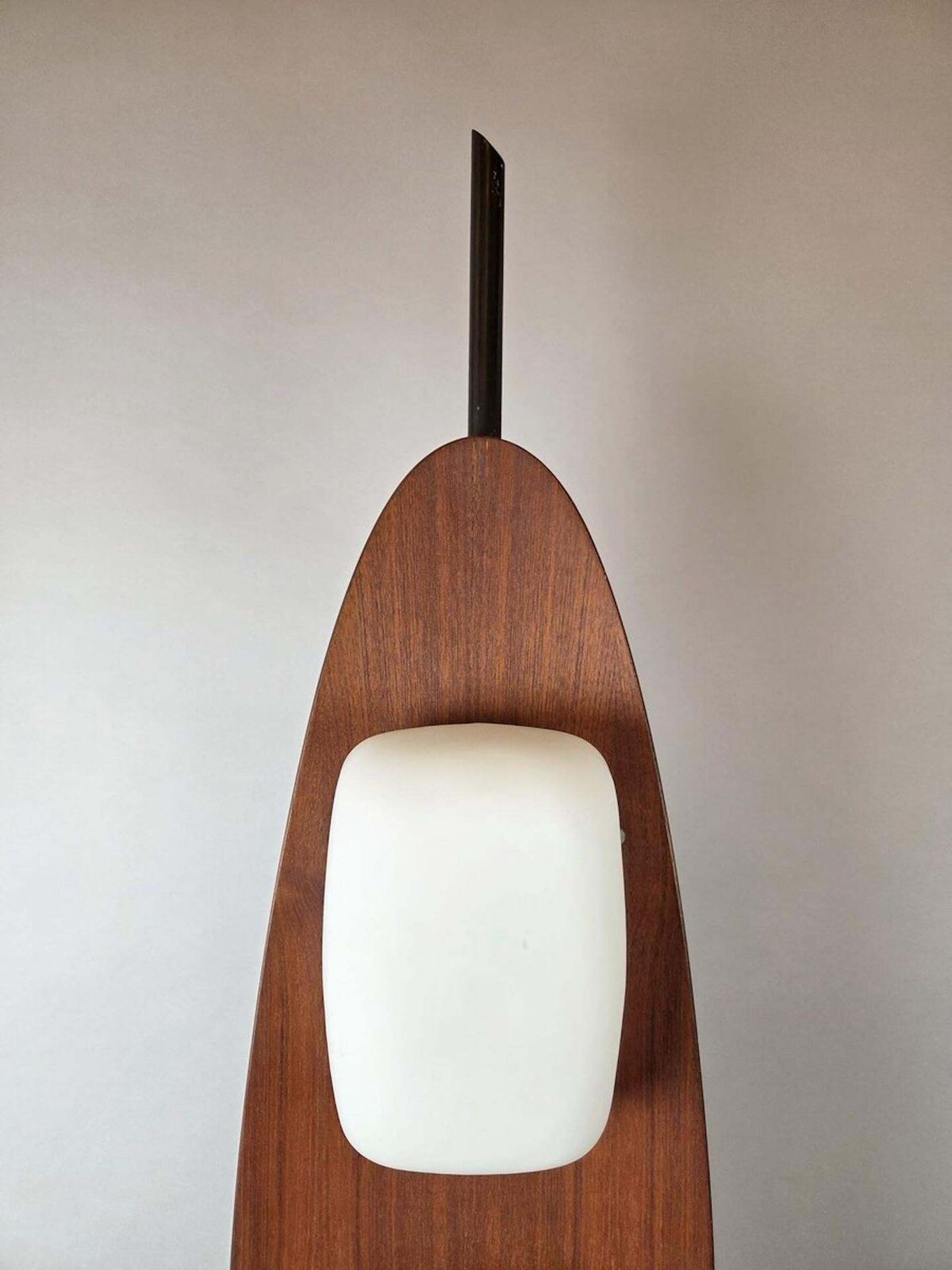 photo vinterior Totem Floor Lamp By Goffredo Reggiani, Wood, Marble And Opaline Glass, Italy