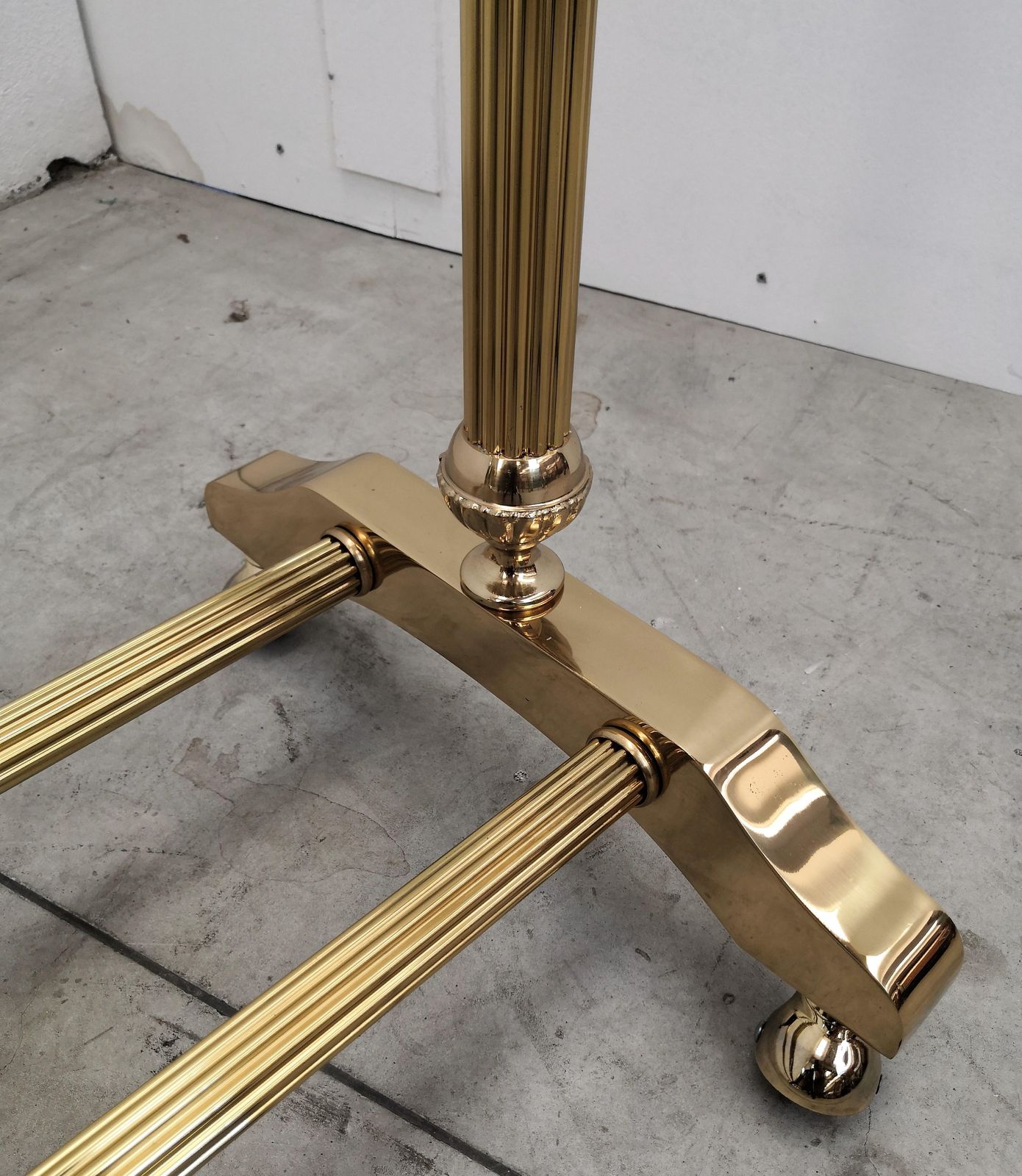 1970s Golden Brass Garment Rack, Clothing Stand Rail, Dress Hanger, Italy photo buy