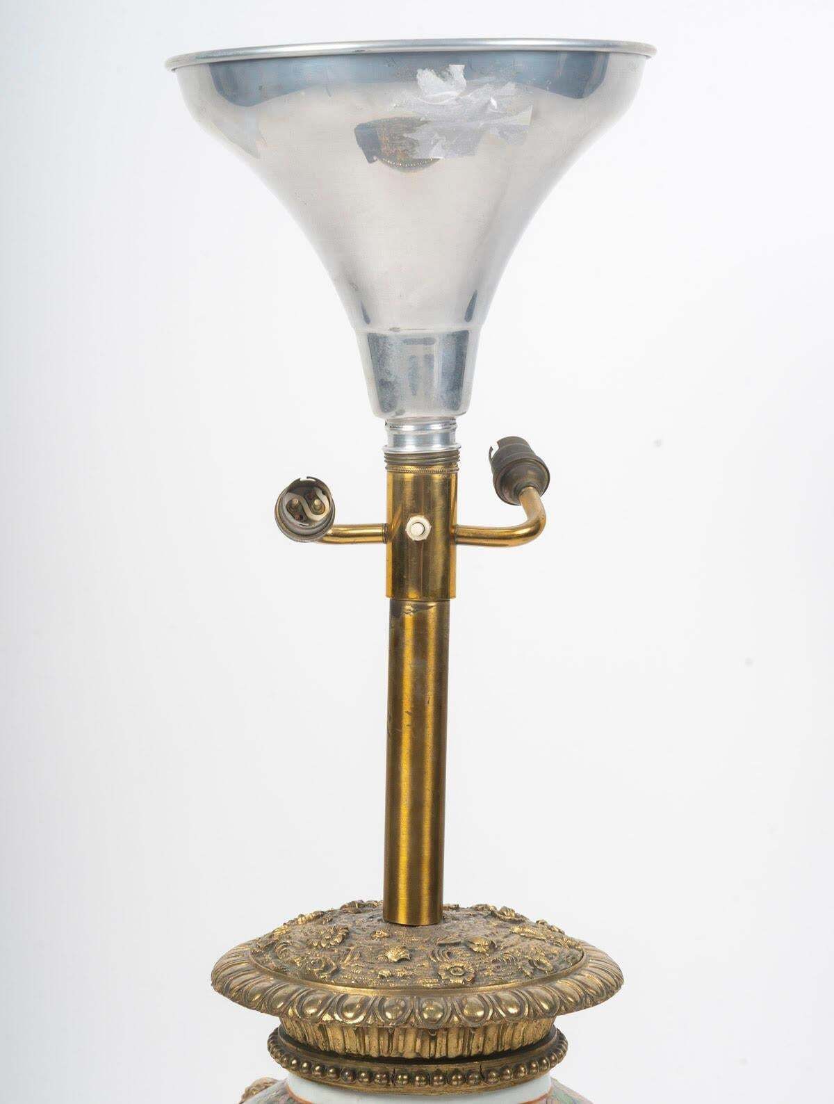 Large Table Lamp In Satsuma Porcelain And Gilt Bronze, 19th Century. photo furniture