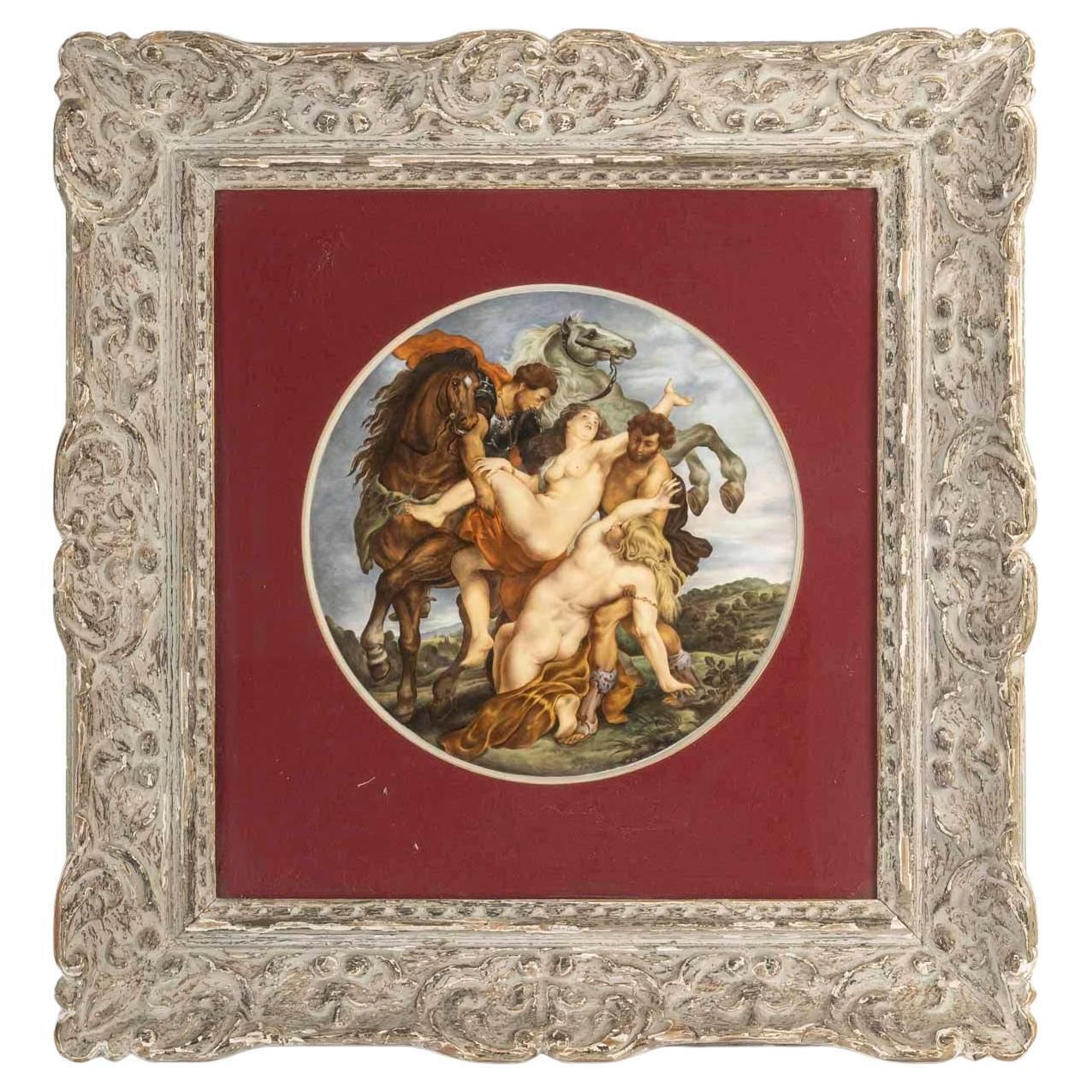 Round Shaped Plaque In Sèvres Porcelain, 19th Century, Signed P.Gauches.