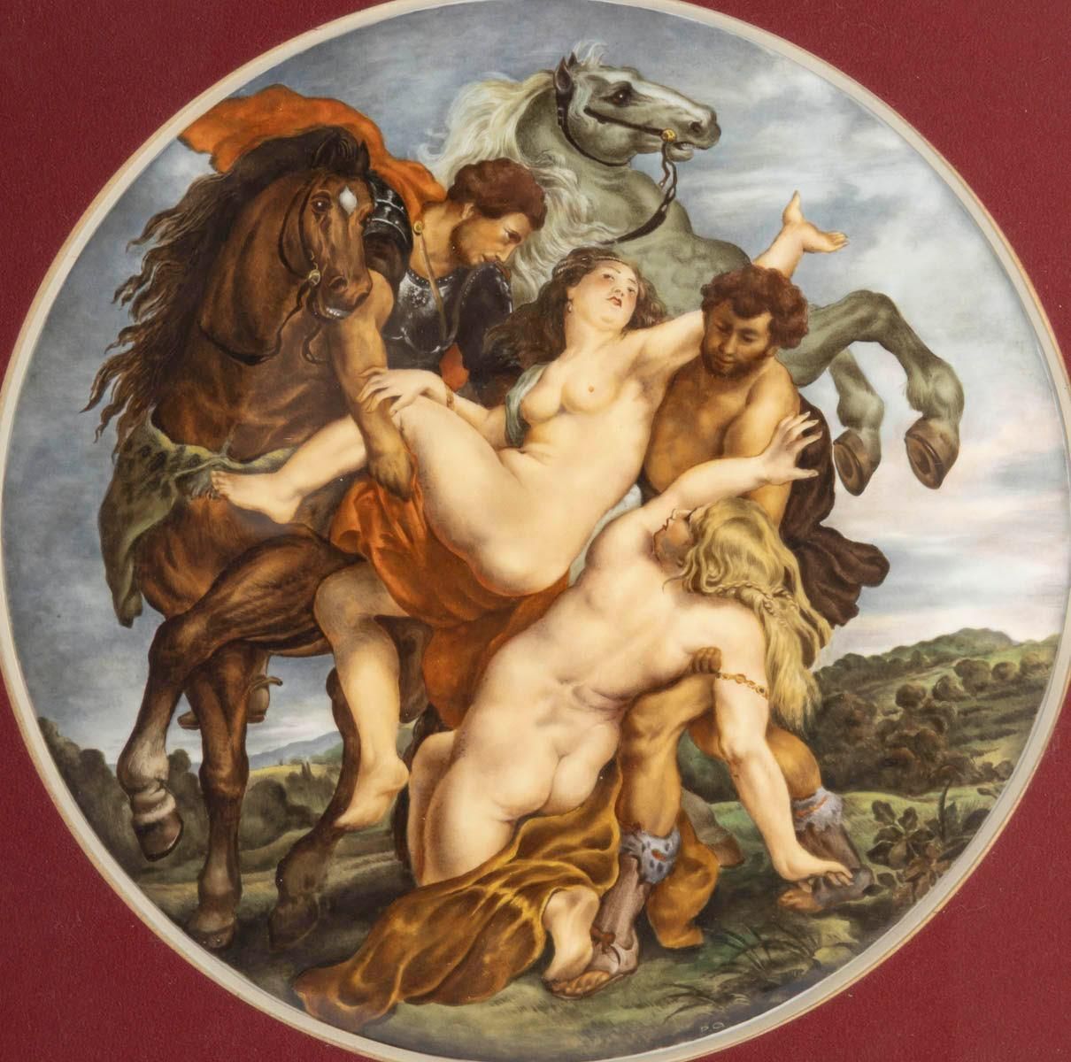Round Shaped Plaque In Sèvres Porcelain, 19th Century, Signed P.Gauches. photo for sale