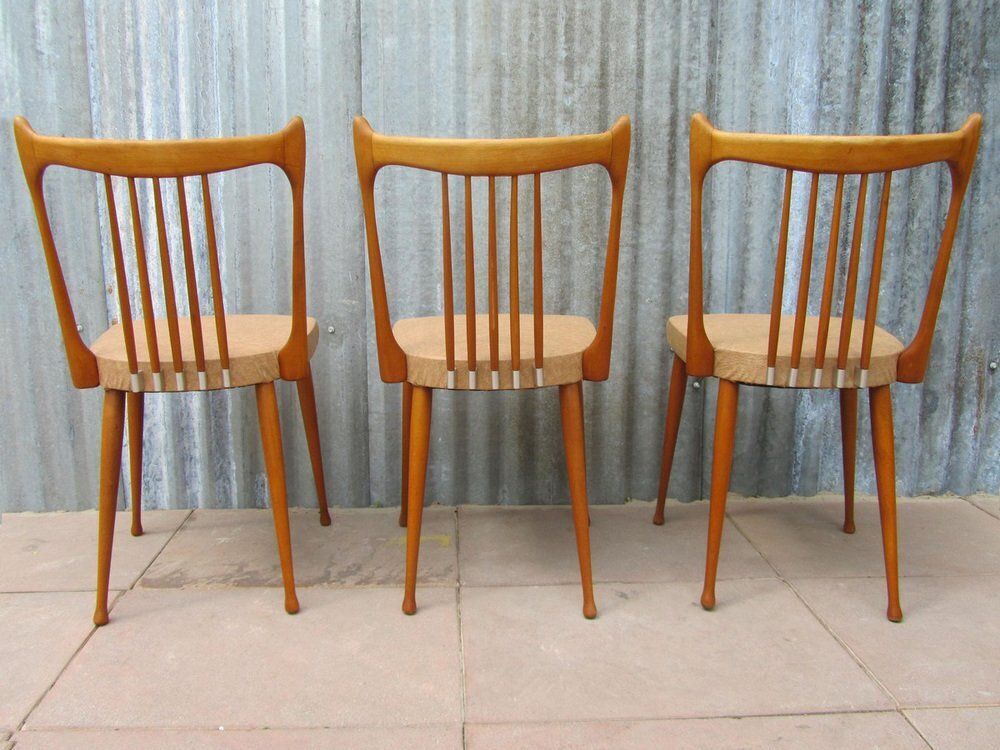 photo furniture Mid Century Dutch Organic Chairs From Stevens, 1950s, Set Of 3