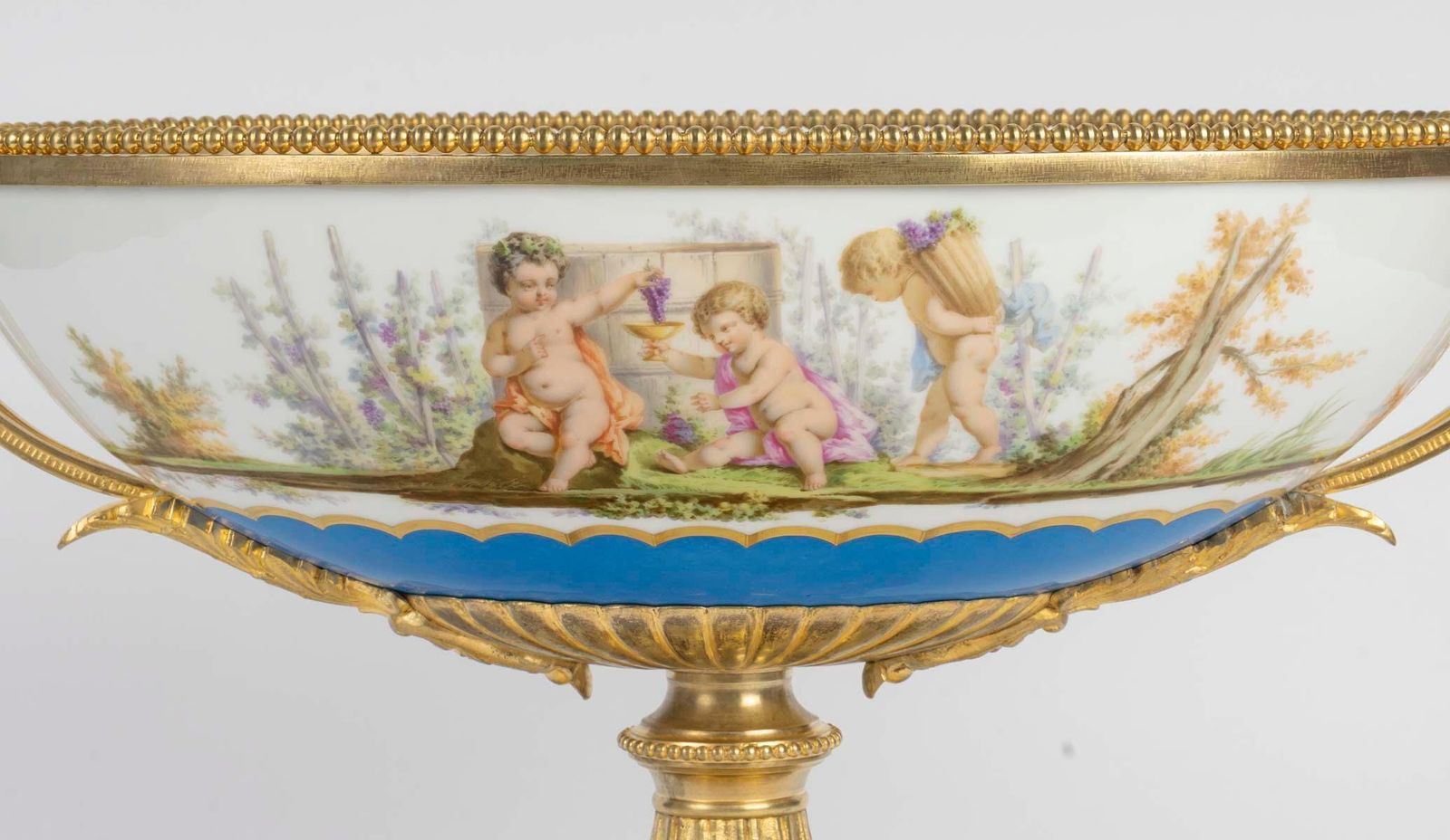 Cup, Centerpiece In Paris Porcelain And Gilt Bronze, 19th Century. photo furniture