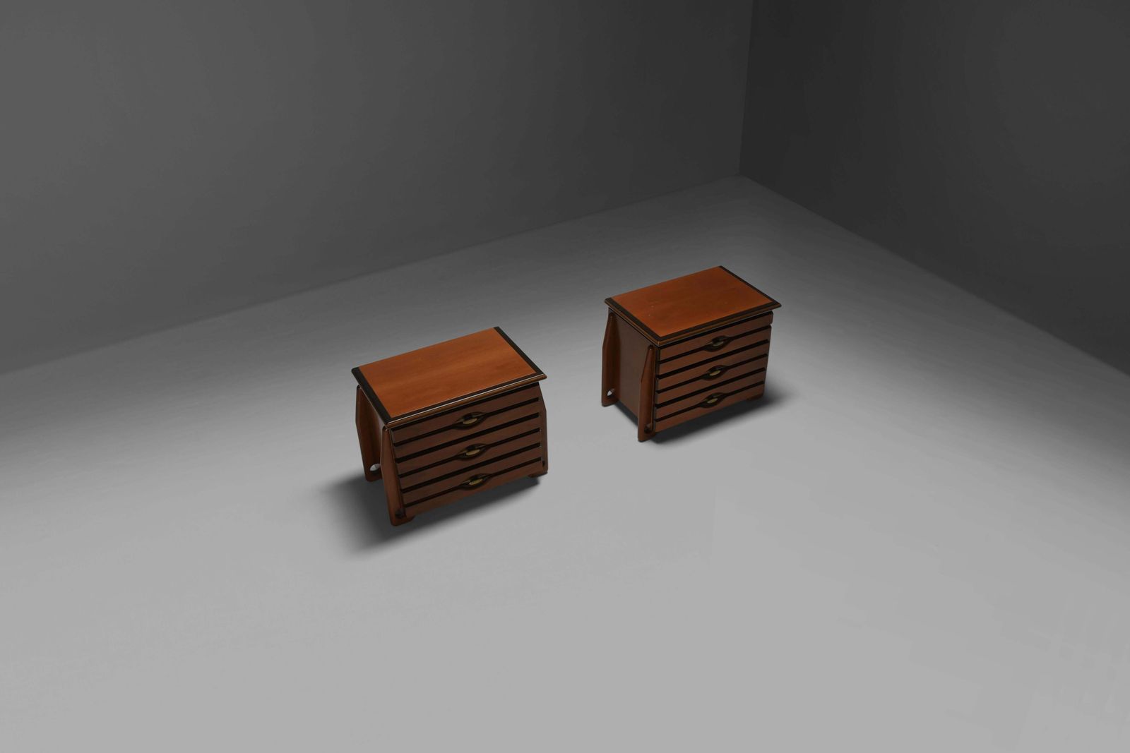 photo buy Set Of Walnut Cabinets / Chest Of Drawers By Mobil Girgi, Italy 1970s