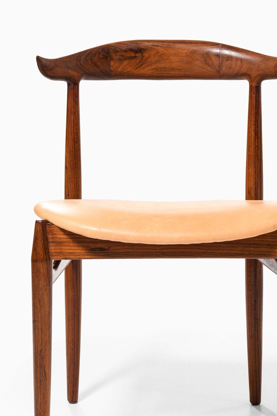 Set Of 6 Dining Chairs In Leather And Rosewood By Knud Færch, 1950s photo Furniture