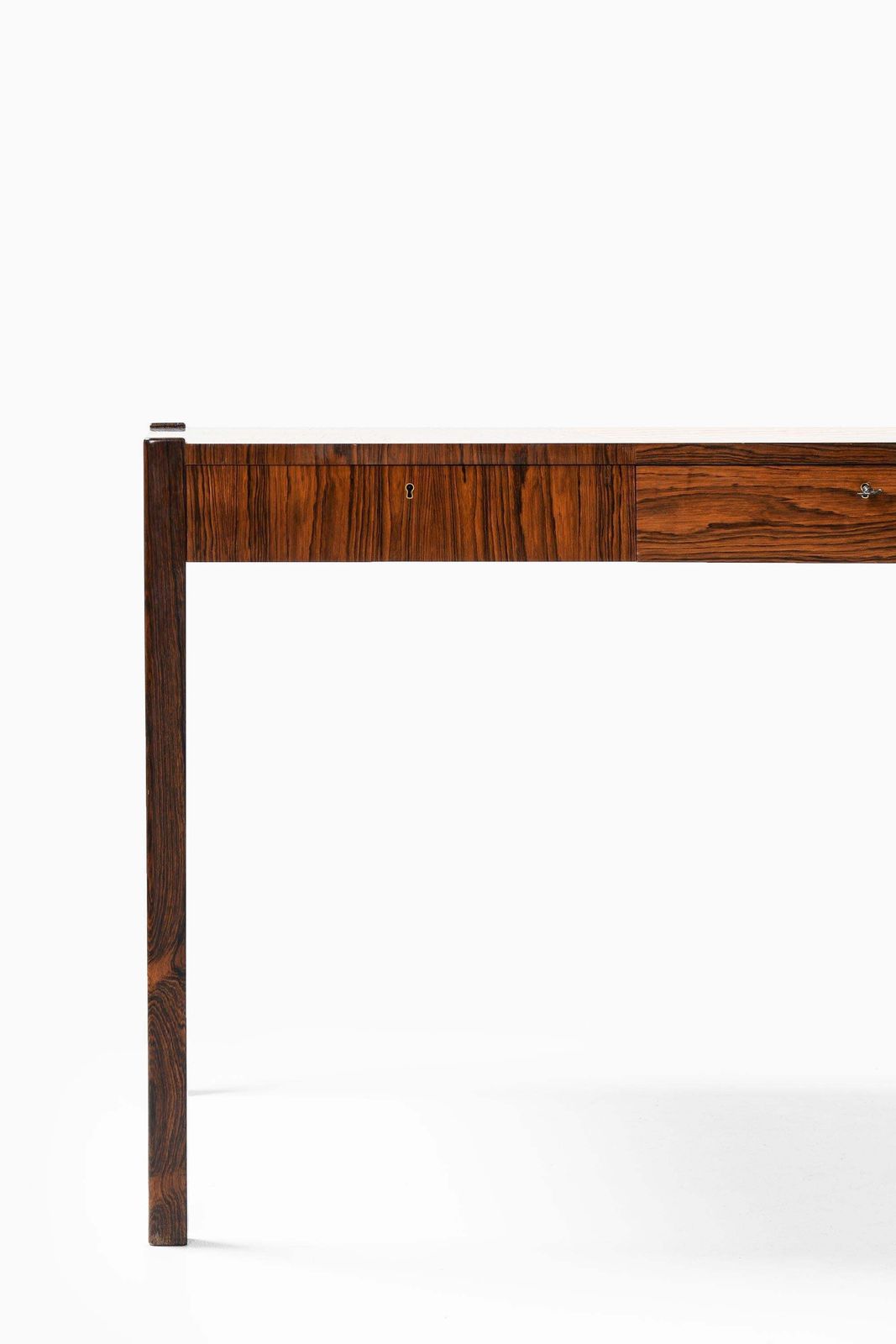 Rare Desk Or Library Table In Brass And Rosewood , 1950s photo Furniture