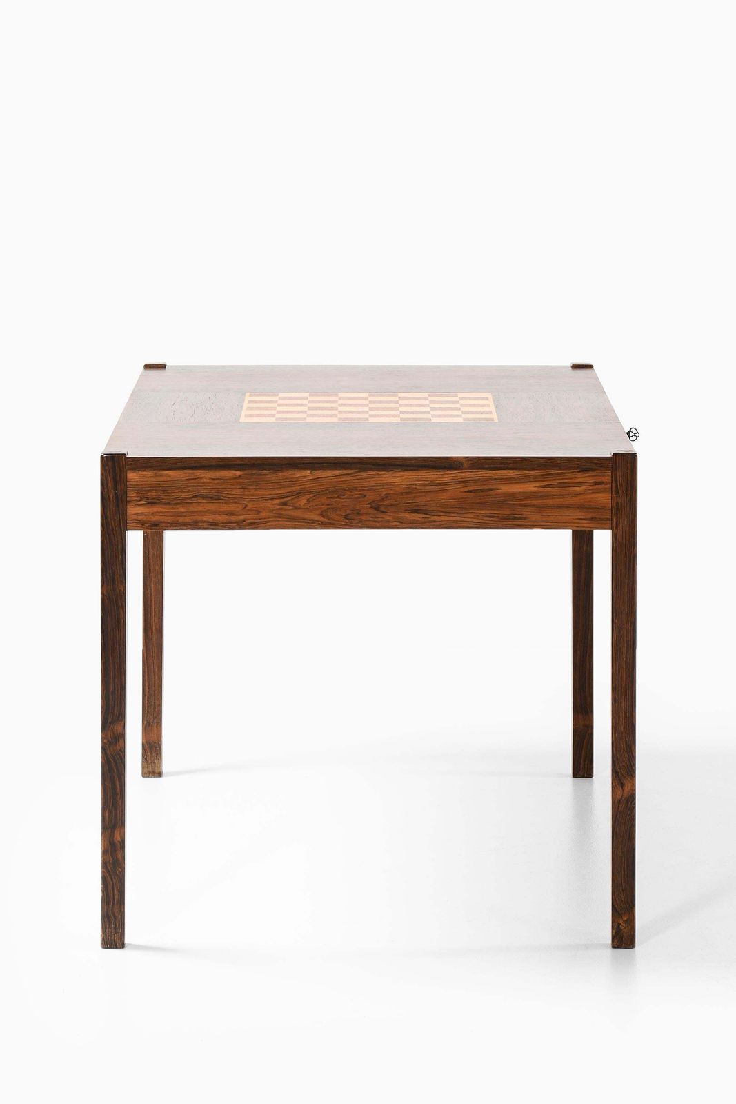 Rare Desk Or Library Table In Brass And Rosewood , 1950s photo vintage