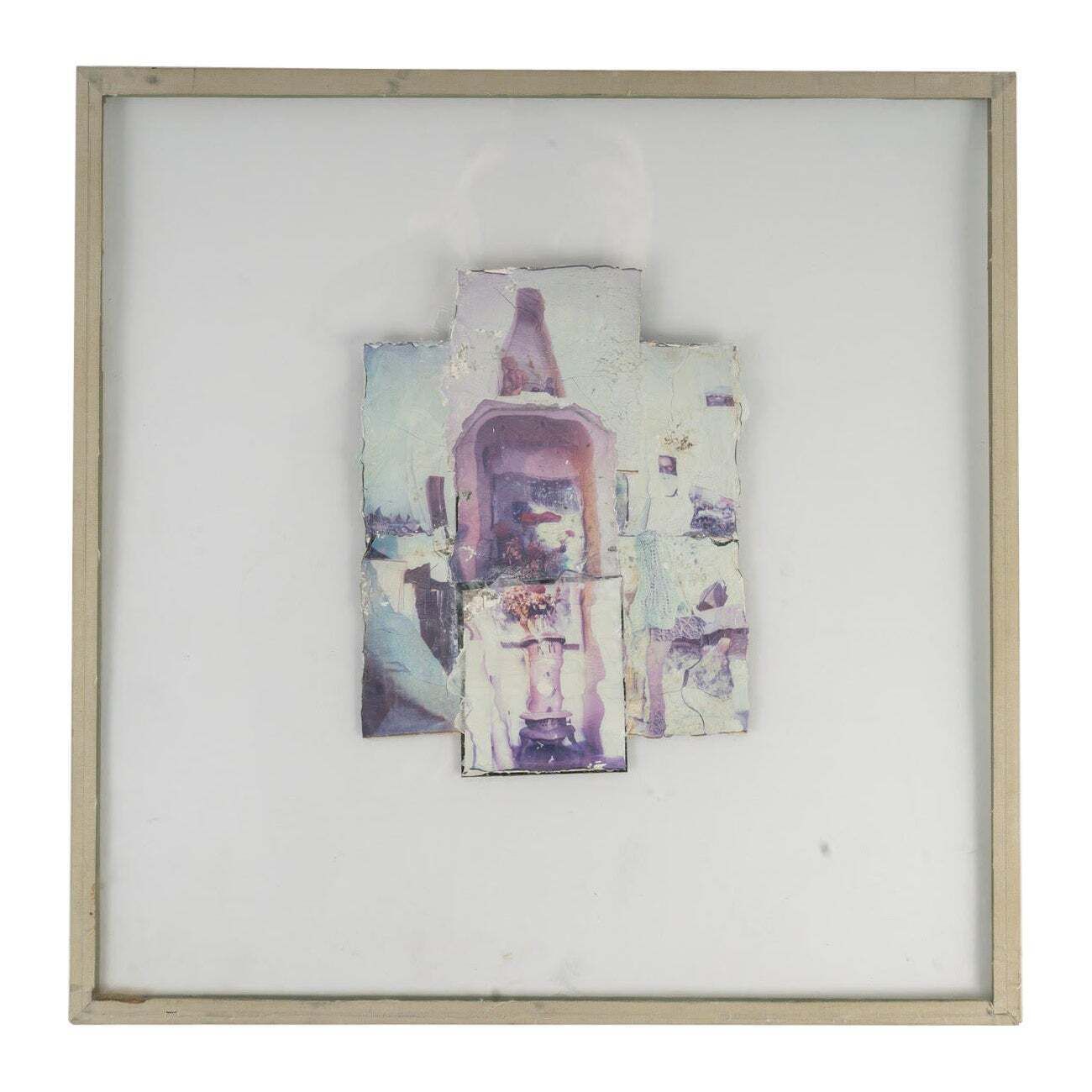 Contemporary Work, Under Glass, Painting And Collage, Xxth Century.