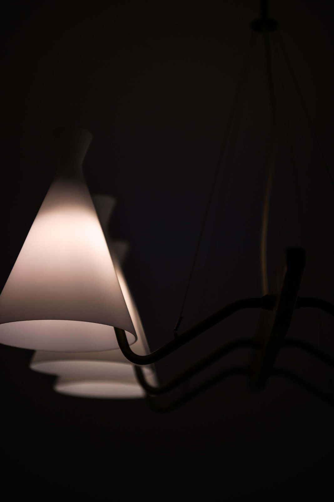 Ceiling Lamp In Brass, Teak And Opaline Glass By Svend Aage Holm Sørensen, 1950s photo 8318.0