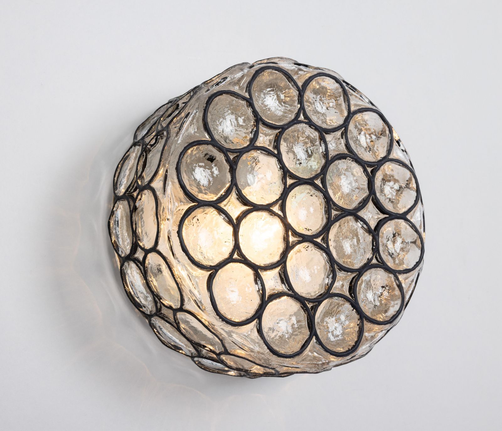 photo furniture 1 Of 5 Iron And Glass Wall Or Ceiling Lights By Limburg, Germany, 1960s