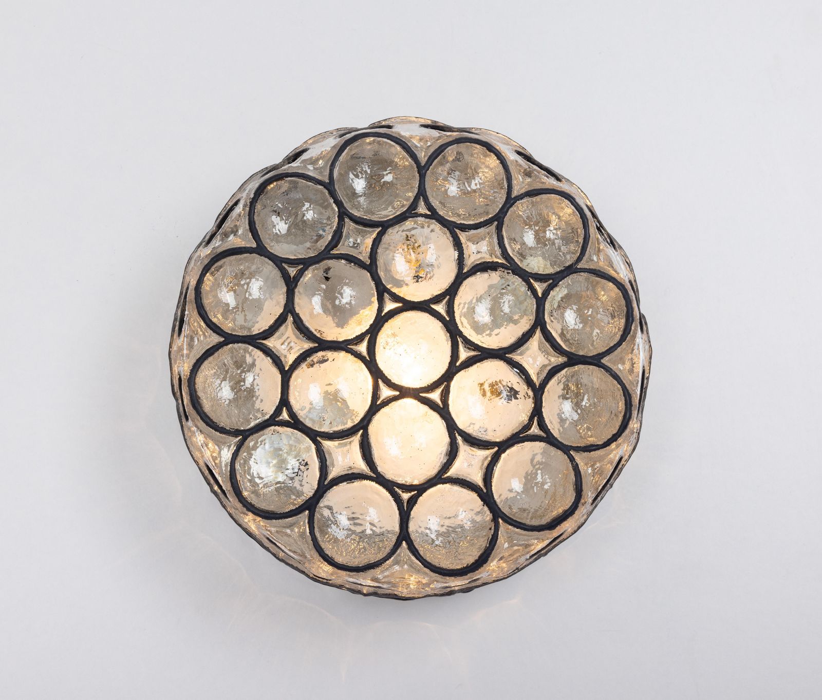 photo for sale 1 Of 5 Iron And Glass Wall Or Ceiling Lights By Limburg, Germany, 1960s