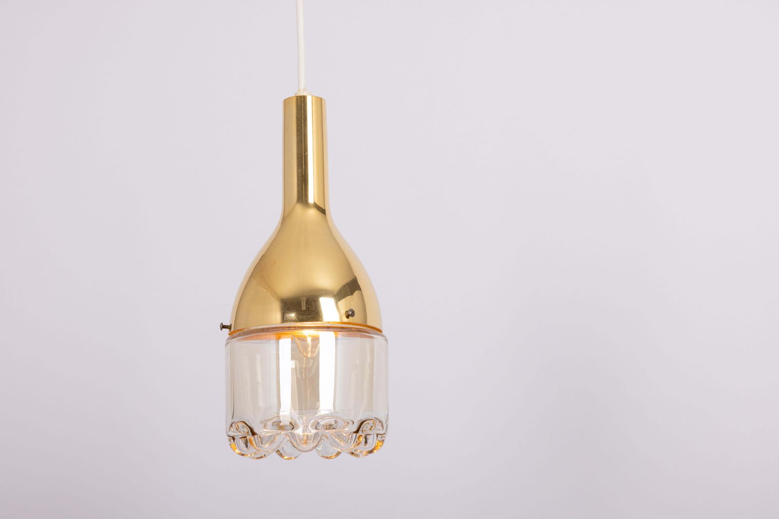 1 Of 5 Stunning Petite Sputnik Brass Pendant Light, Hillebrand , Germany, 1960s photo vintage