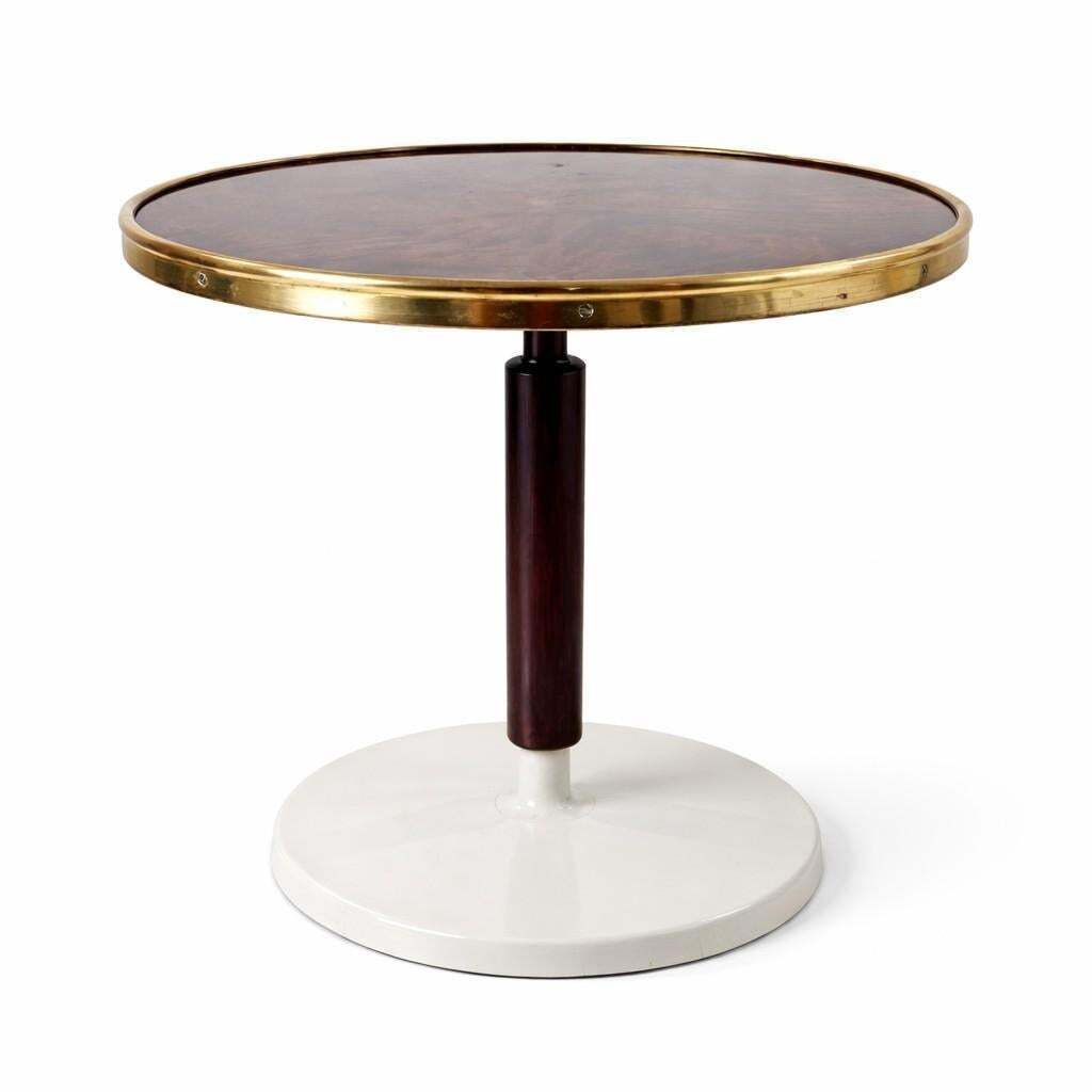 1950s Italian Yacht Side Table, Burl And Brass Restored photo furniture
