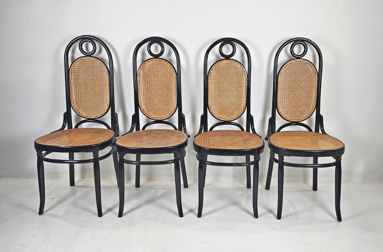 Set Of Four Thonet Model 17 Bentwood Dining Chairs, Art Nouveau photo furniture