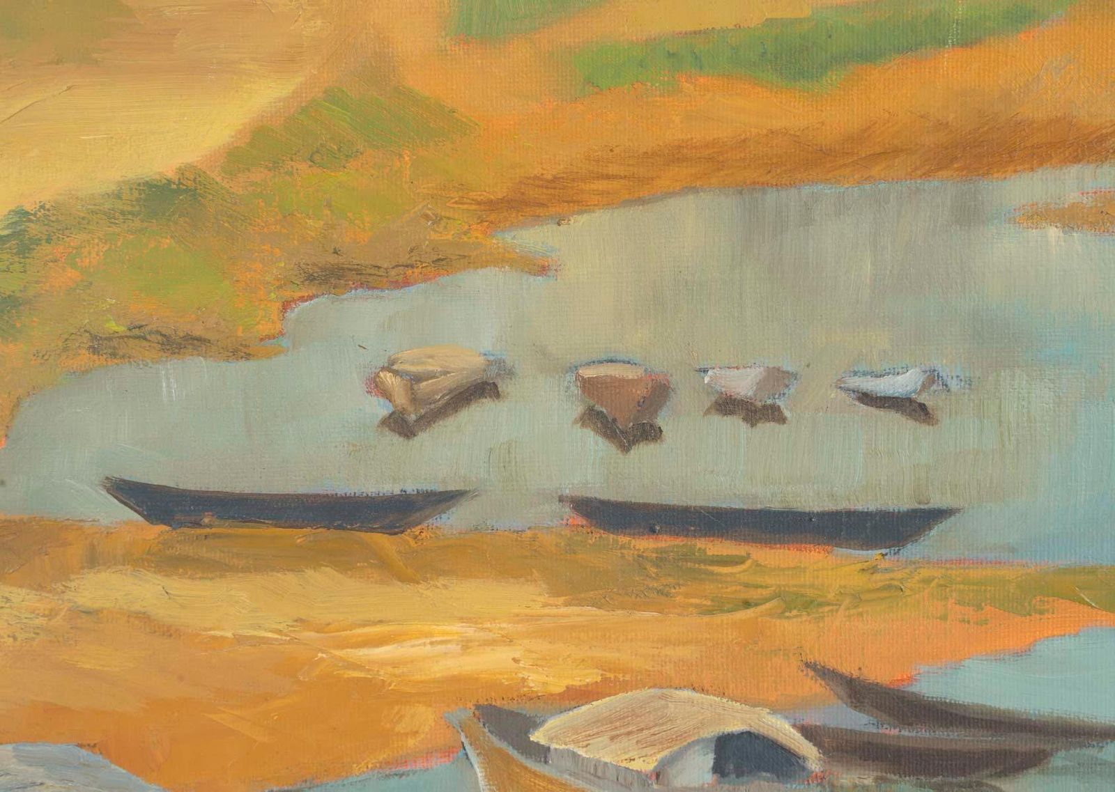 Oil On Canvas By Evelyne Luez From The 20th Century. photo Art