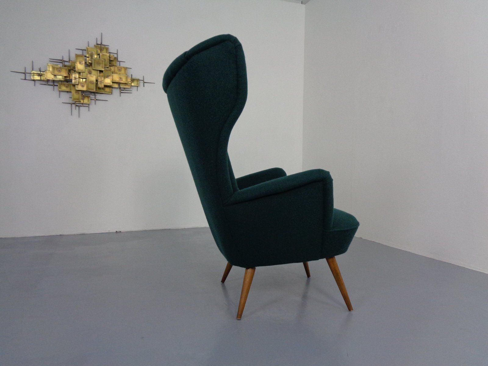 photo vintage French Wingback Chair With Kvadrat Tonica Upholstery, 1950s