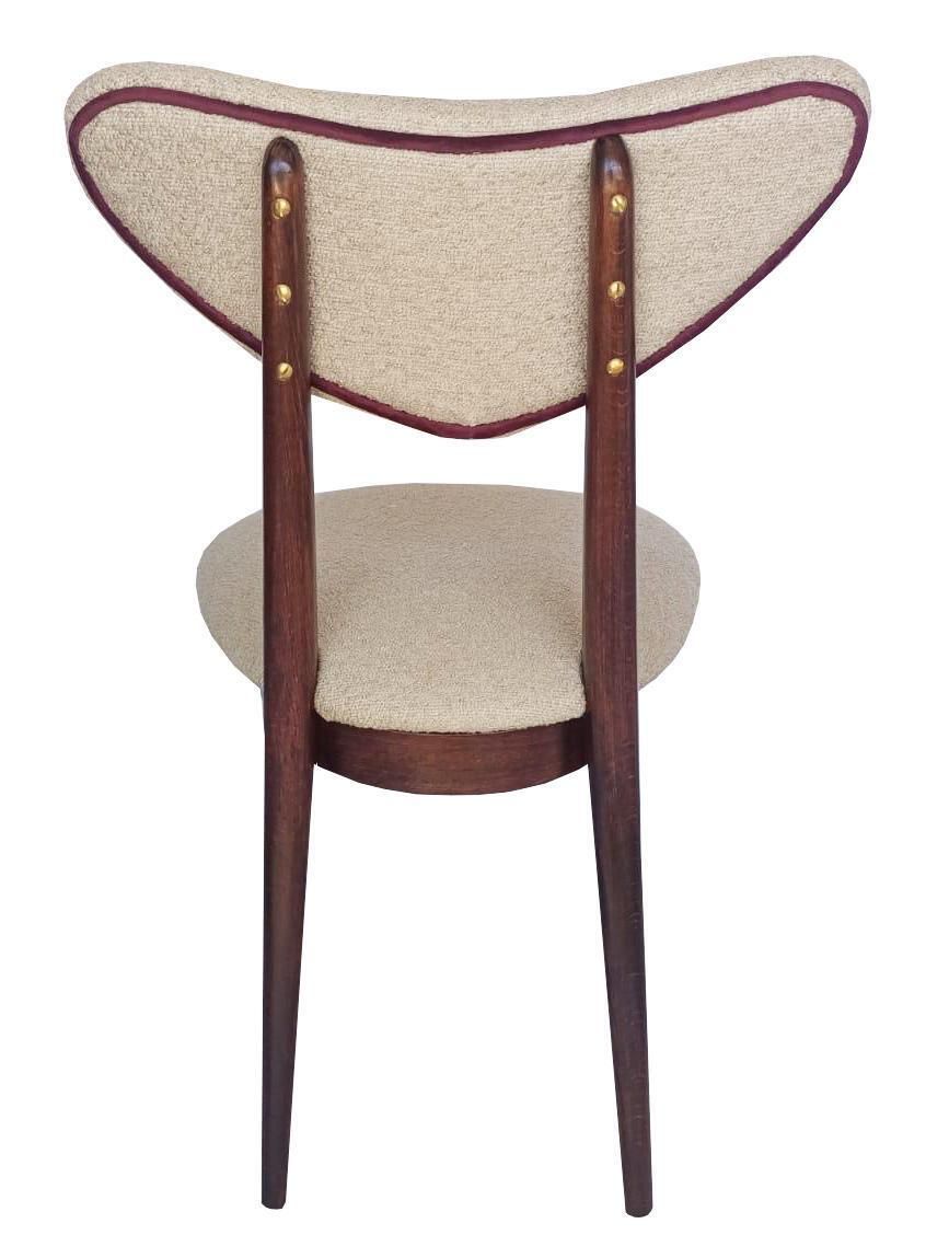 Four Heart Chairs By Helena & Jerzy Kurmanowicz In Beech Wood & Bouclé photo buy