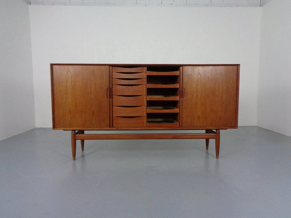 Large Teak Sideboard By Henry Rosengren Hansen For Brande Møbelindustri, Denmark, 1950s photo Furniture