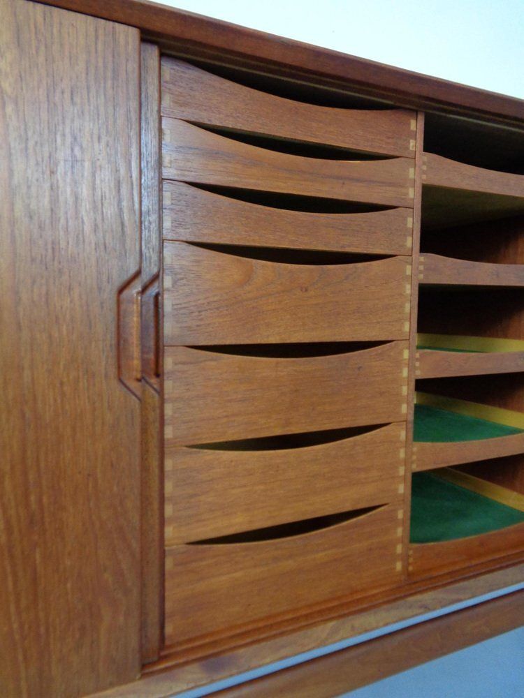 photo vinterior Large Teak Sideboard By Henry Rosengren Hansen For Brande Møbelindustri, Denmark, 1950s