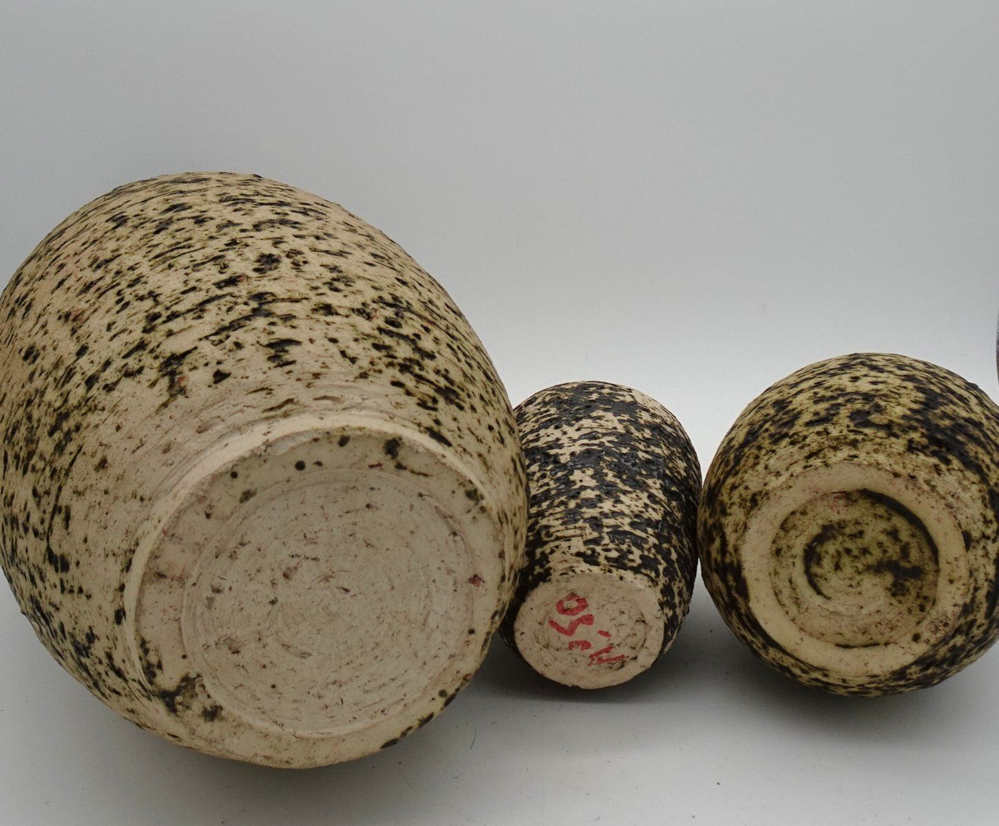 Dutch Ceramic Birch Bark Series Vase From Pieter Groeneveldt, 1960s, Set Of 3 photo furniture