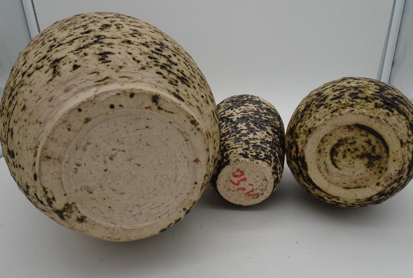 Home Decor Dutch Ceramic Birch Bark Series Vase From Pieter Groeneveldt, 1960s, Set Of 3 photo