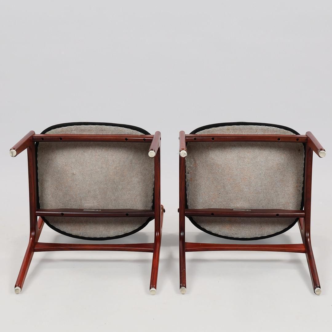 Danish Hardwood Dining Chairs Od 49 By Erik Buch Black Upholstery photo 2722.0