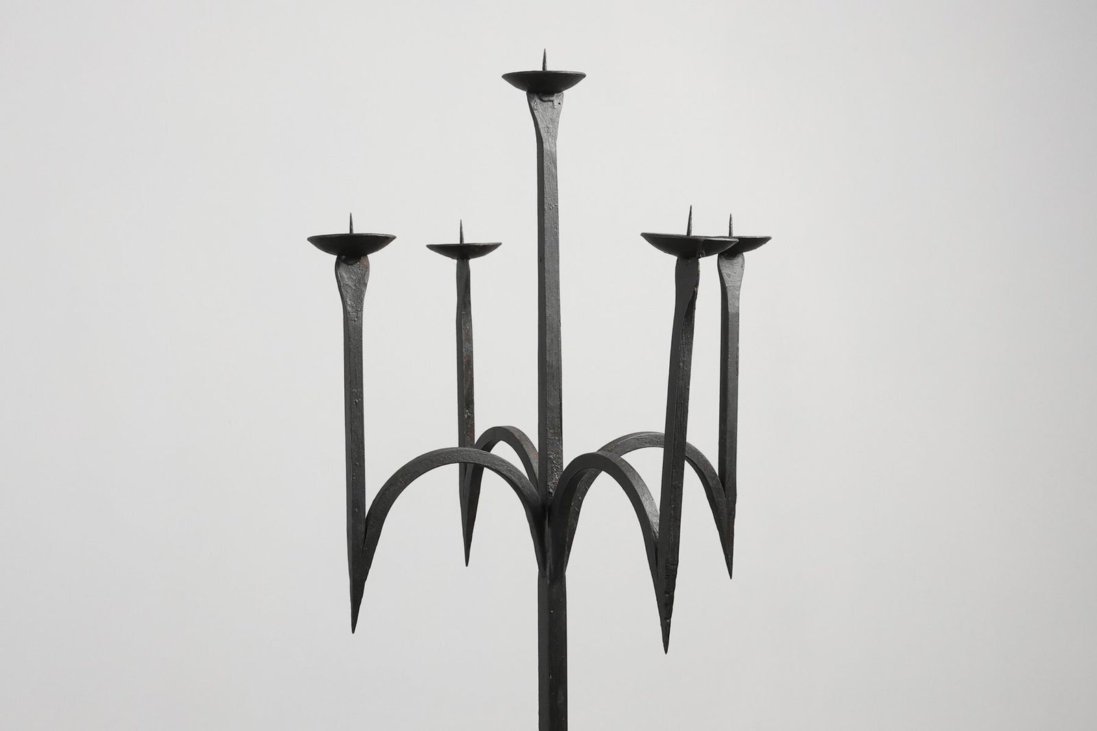 19th Century Neo‑Gothic Wrought Iron Candelabrum, France photo furniture