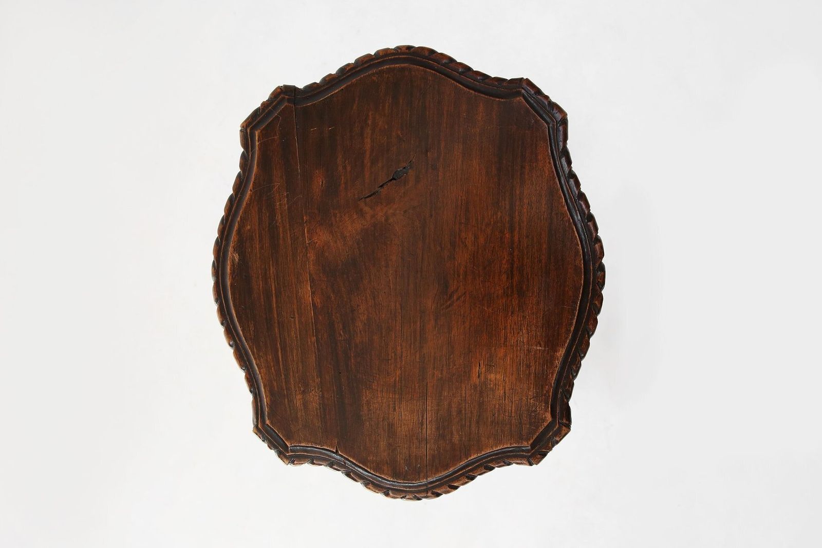Furniture Carved Walnut Pedestal Table With Putto, France, 1850s photo