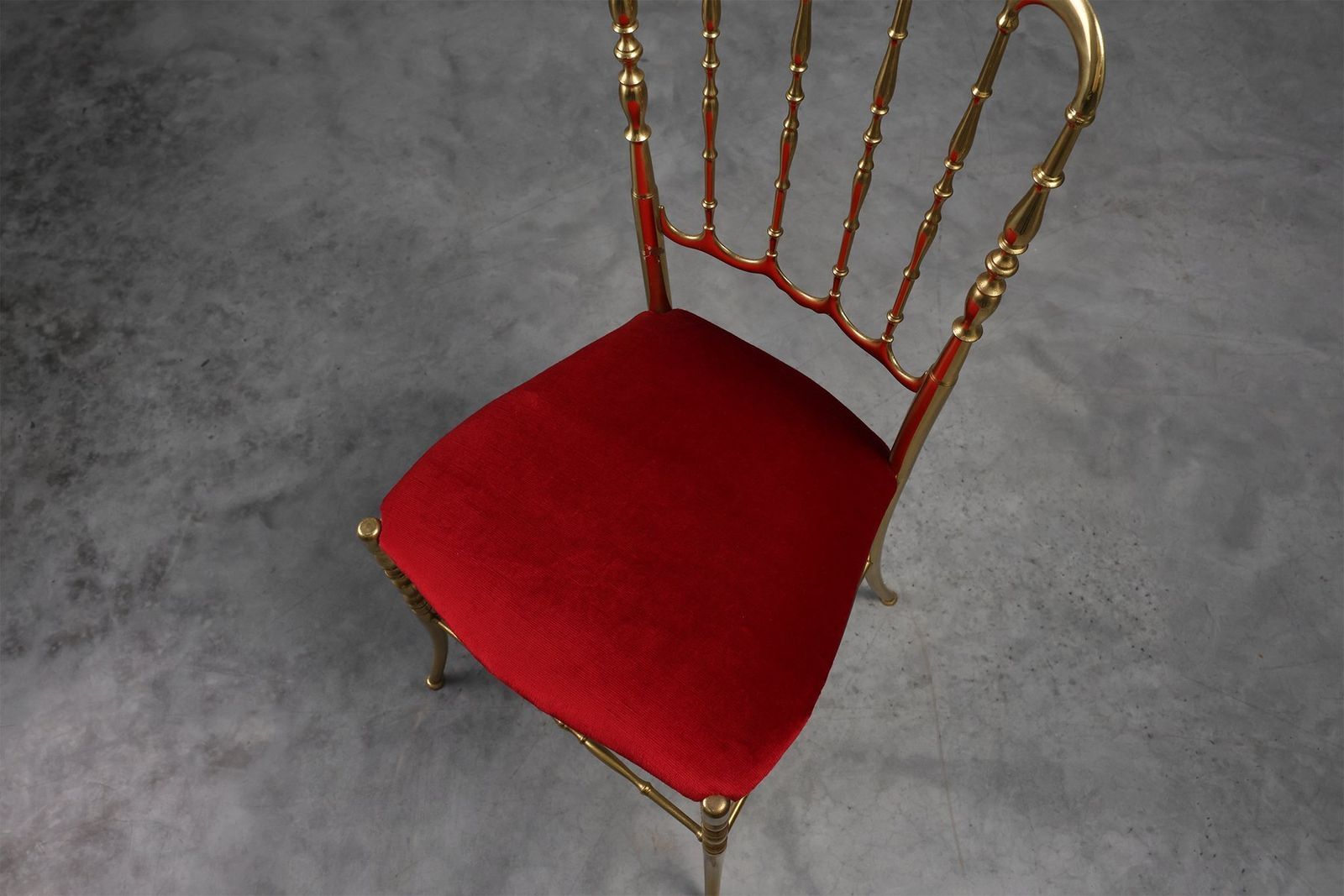 Hollywood Regency Brass Chiavari Chair From Giuseppe Gaetano Descalzi, Italy, 1950s photo vintage