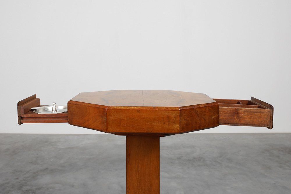 Art Deco Side Table With Drawers & Integrated Ashtray, France, 1925 photo for sale