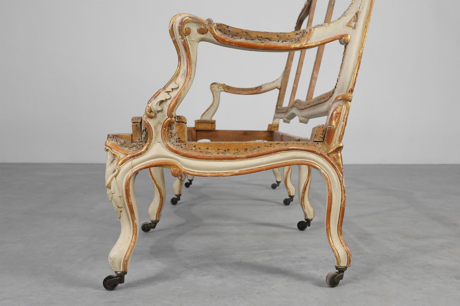 Antique French Louis XV Sofa In Carved Wood, 1800s photo buy