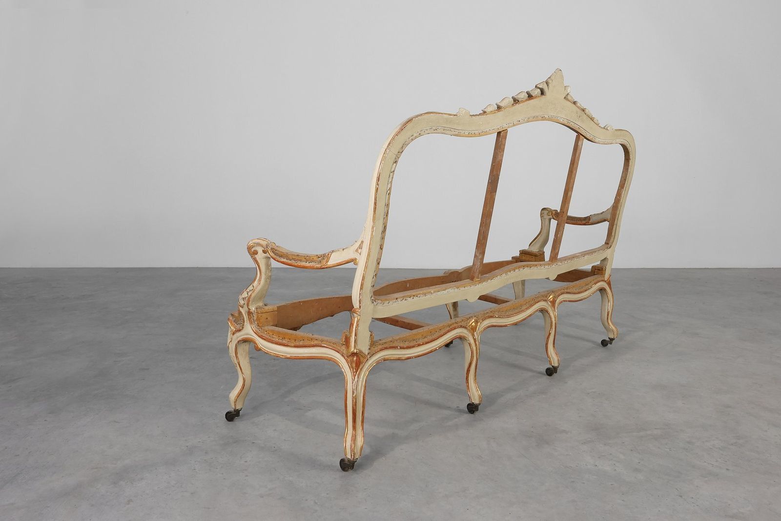 photo for sale Antique French Louis XV Sofa In Carved Wood, 1800s