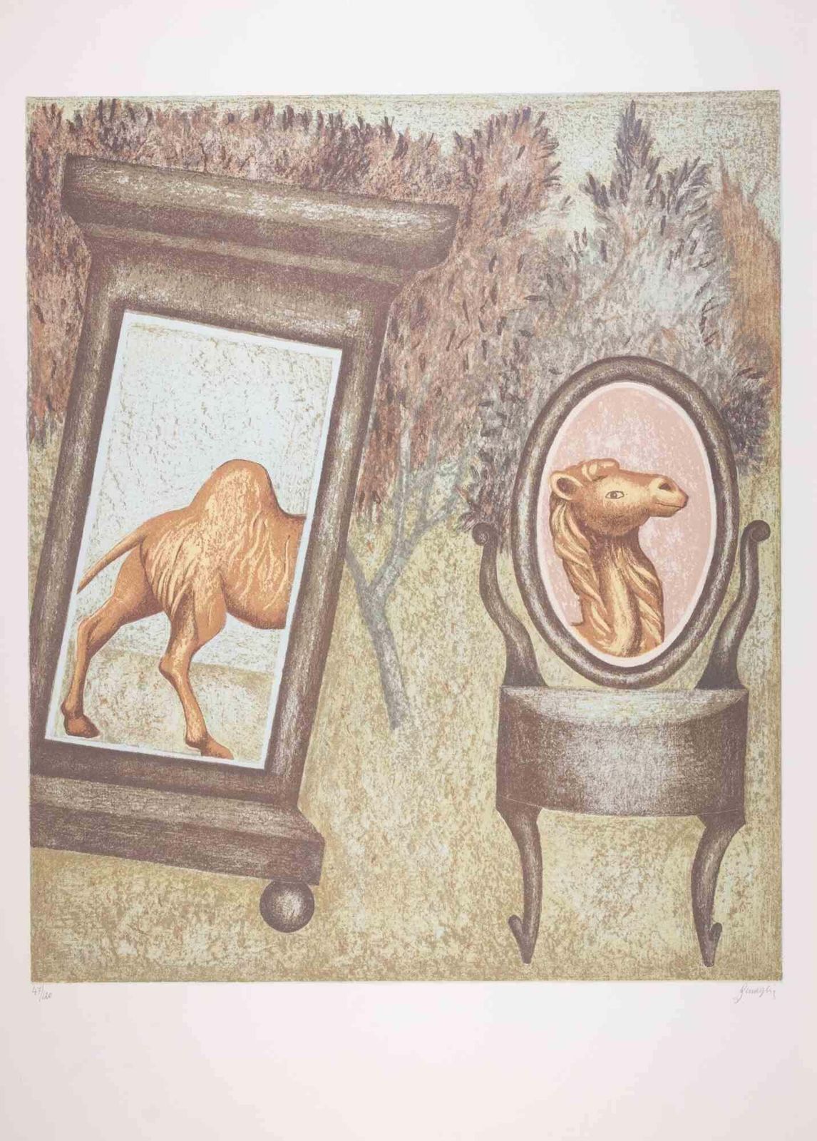 Enrico Benagliathe Camel   Lithograph By Enrico Benaglia   1990s1990s