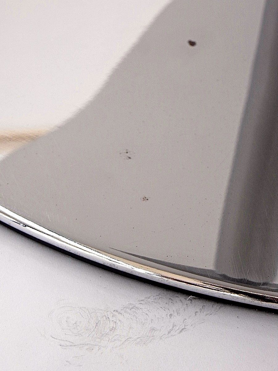 Round Dining Table In White High Gloss Melamine On Chromed Tulip Pedestal, Germany, 2000s photo Furniture