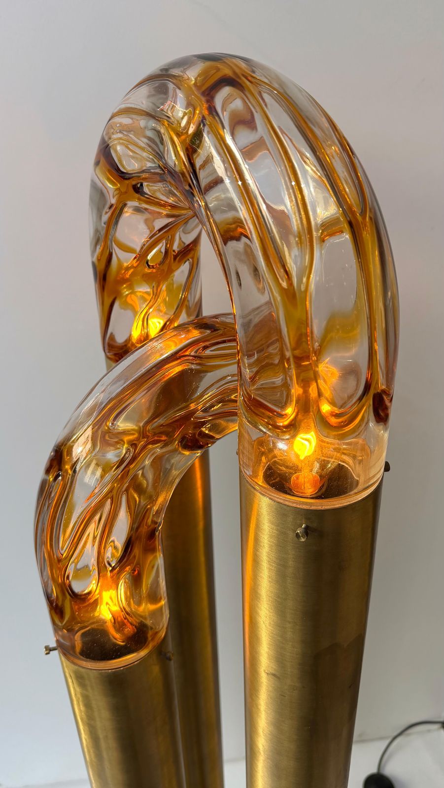 Brass Floor Lamp Murano Glass By Aldo Nason For Mazzega, Italy, 1970s photo vinterior