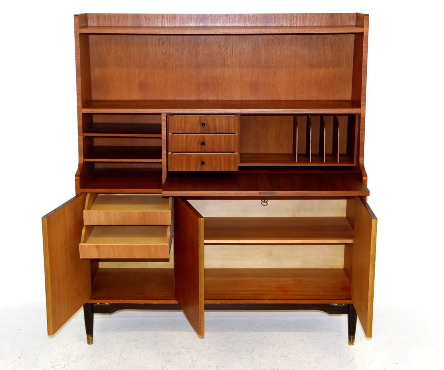 Scandinavian Teak Secretary Desk, Sweden, 1950s photo for sale