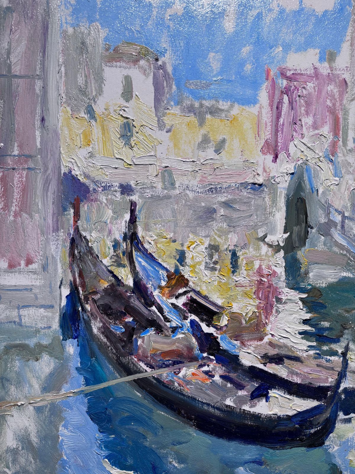 Georgij Moroz" Due Gondole " Venezia Olio Su Tela Cm. 55 X 60 19991999 photo Art