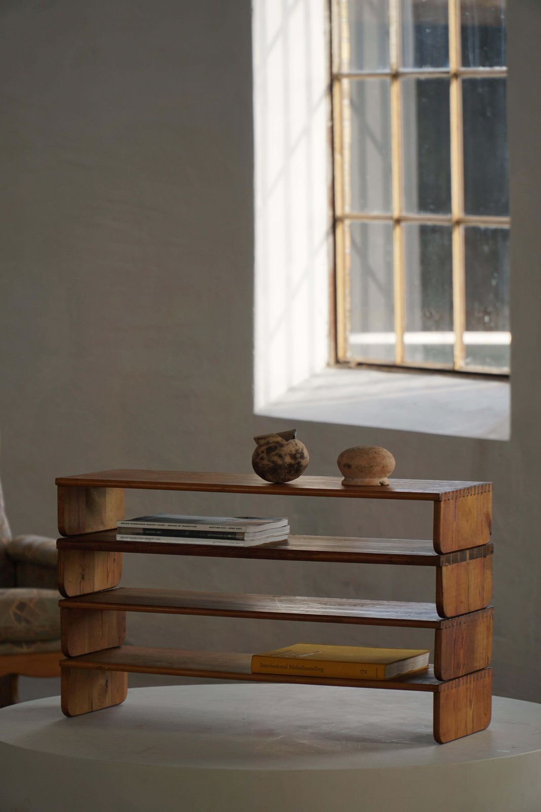 Swedish Modern, Set Of 4 Multifunctional Shelves In Pine, Late 19th Century photo furniture
