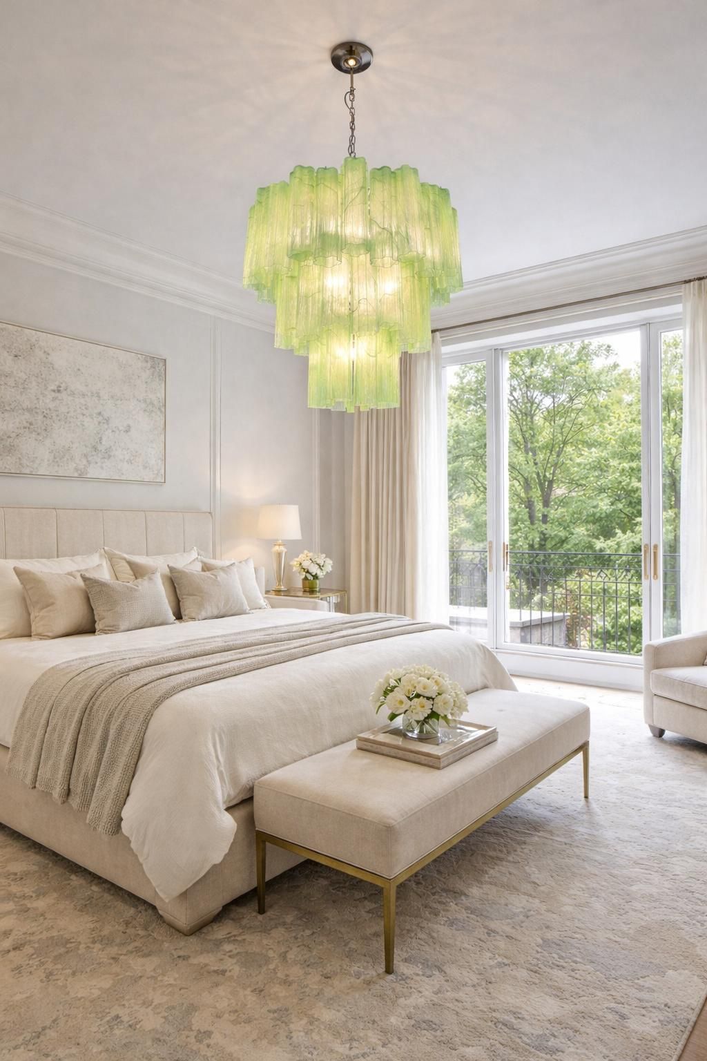 photo vinterior Pair Italian Chandeliers In Murano Glass