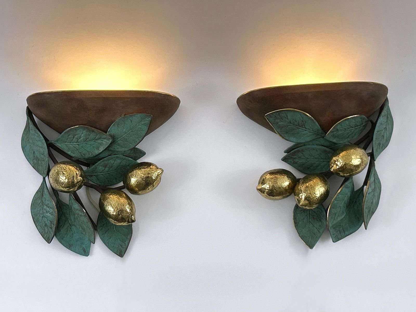 Set Of Two Rare & Amazing Mid Century Brass Lemon Sconces By Hans Möller 1970s photo Lighting