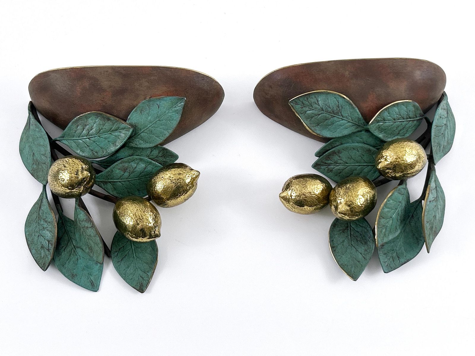 Set Of Two Rare & Amazing Mid Century Brass Lemon Sconces By Hans Möller 1970s photo 2668.0