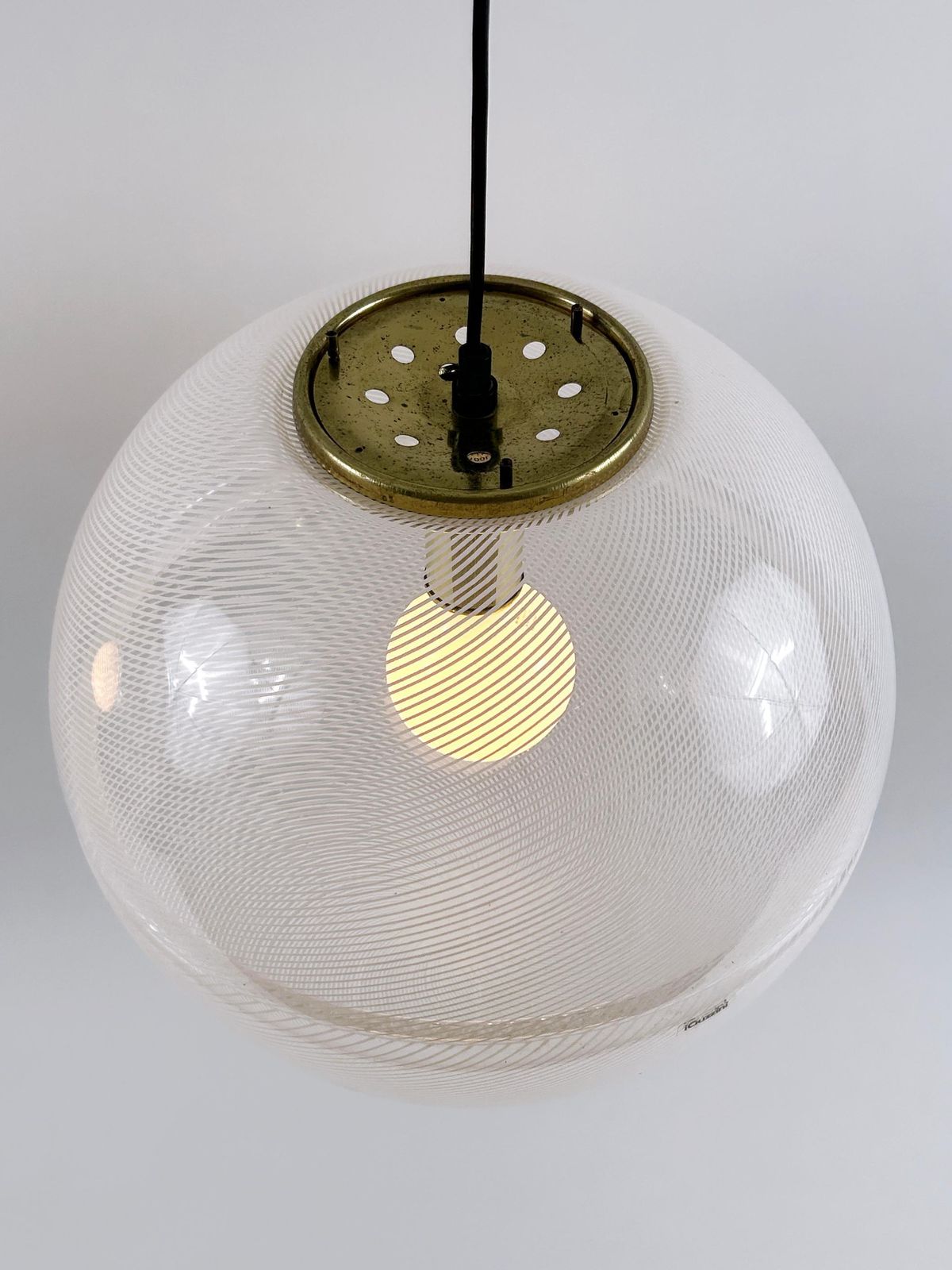 photo for sale 1 Of 2 Elegant Mid Century Modern Sfera Pendant Lamps By Iguzzini Italy 1970s