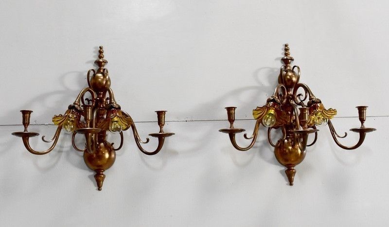 Pair Of Dutch Copper Wall Sconces